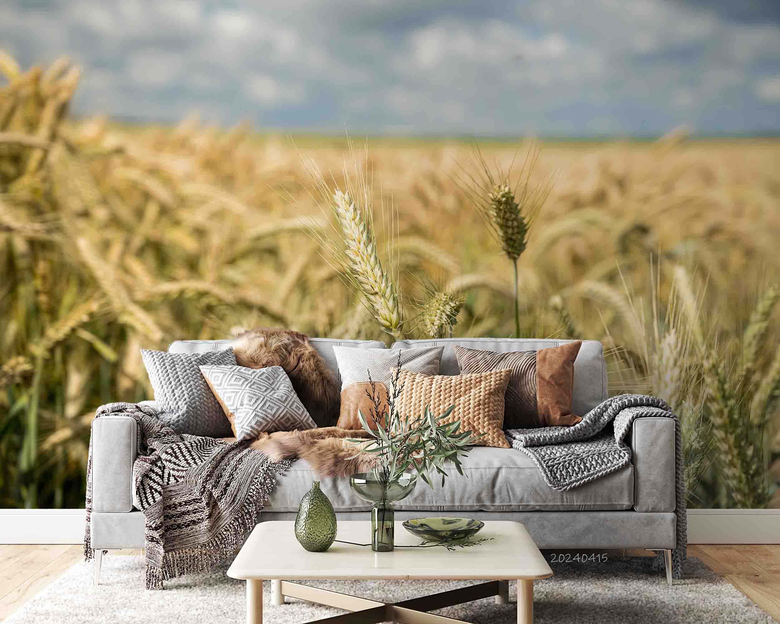 3D Wheat Field Golden Wheat Ears Wallpaper Wall Mural Wall Decor Wall Art Wall Sticker Remoable Wallpaper