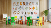 3D Childcare Nursery School Cartoon Animals Letters Kids Wall Mural Wallpaper JN 66