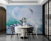 3D Animal Sea Mew Ocean Spindrift  Rock Wall Mural Wallpaper YXL 20- Jess Art Decoration