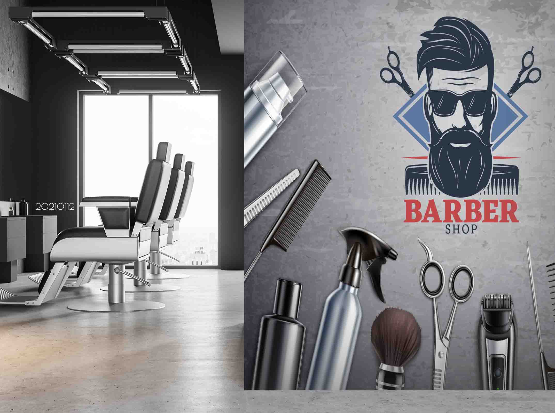 3D Barber Shop Hair Salon Haircut Specialist Shaving Wall Mural Wallpaper 17