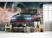 3D Red Sports Car Pattern Wallpaper Wall Mural Wall Decor Wall Art Wall Sticker Remoable Wallpaper