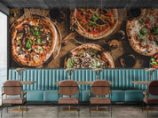 3D Italian Pizza Salad Red Wine Wall Mural Wallpaper GD 5521- Jess Art Decoration