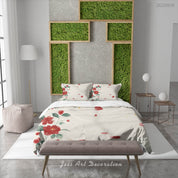 3D Floral Leaf Rose Quilt Cover Set Bedding Set Duvet Cover Pillowcase 349
