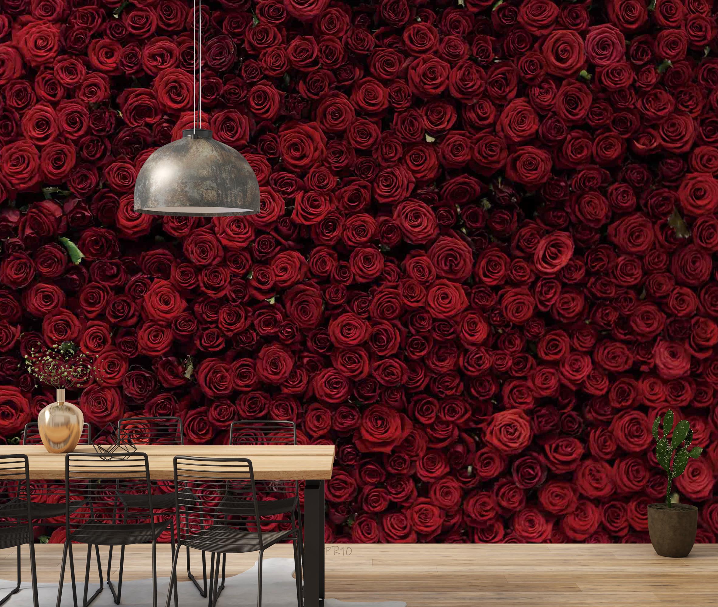 3D Romantic Red Rose Wall Mural Wallpaper GD 4810- Jess Art Decoration