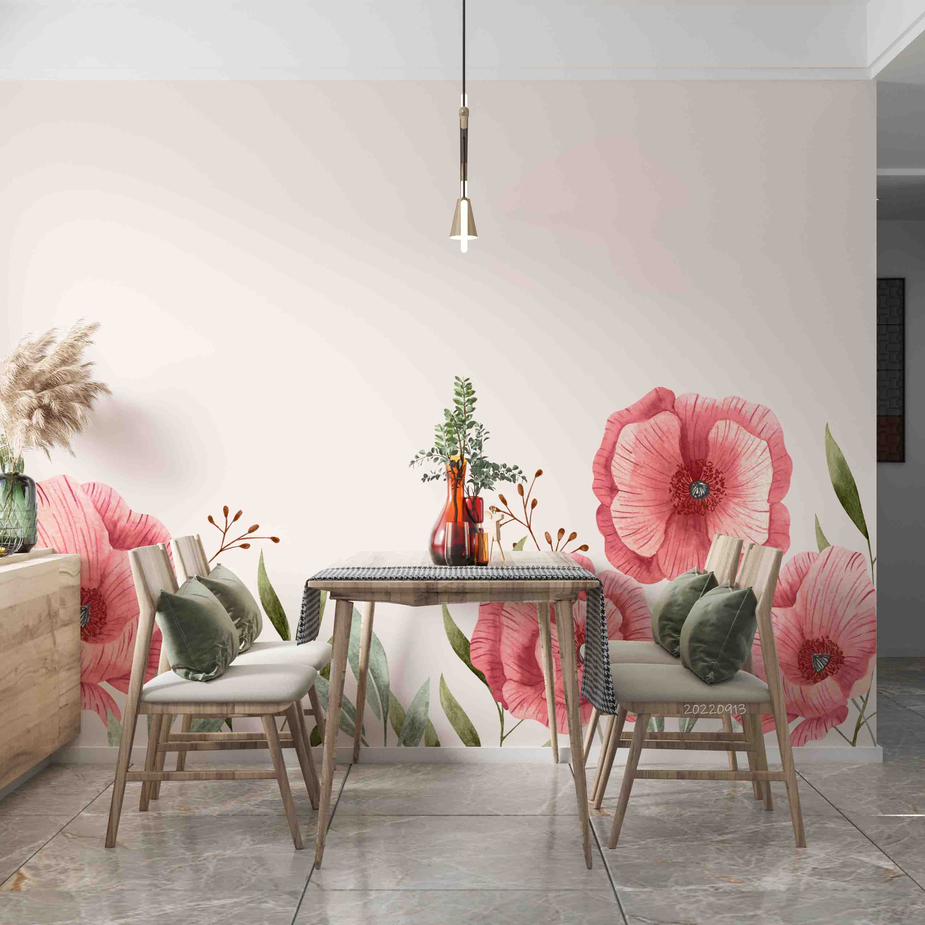 3D Watercolor Floral Spring Background Wall Mural Wallpaper GD 3511- Jess Art Decoration