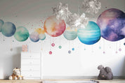 3D Watercolour The Earth Damaskeen Wall Mural Wallpaper YXL 214