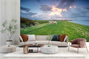 3D Sky Clouds Grassland Nature Scenery Wallpaper Wall Mural Wall Decor Wall Art Wall Sticker Remoable Wallpaper LQH