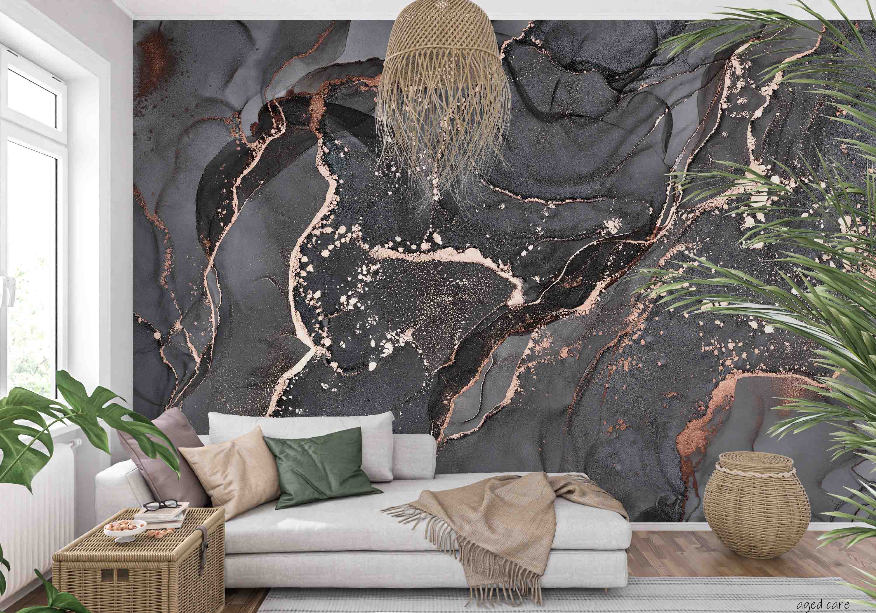 3D Aged Care Retirement Home Gerocomium Rest Home Marble Black Wall Mural Wallpaper 21