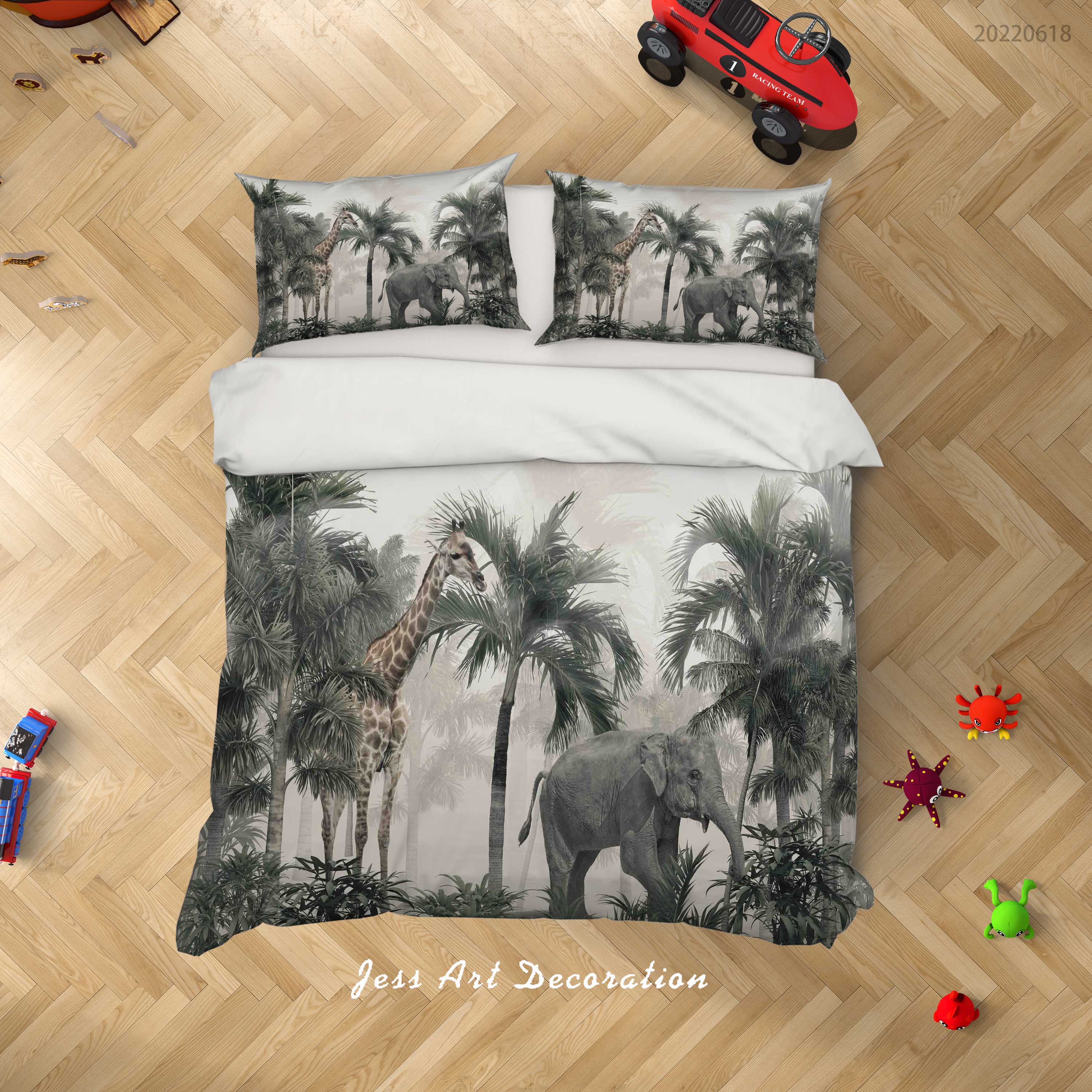 3D Forest Tree Elephant Quilt Cover Set Bedding Set Duvet Cover Pillowcase 648