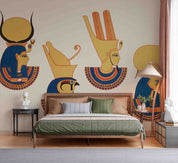3D Ancient Egypt Background Egyptian Hieroglyphics Symbols Wallpaper Wall Mural Wall Decor Wall Art Wall Sticker Remoable Wallpaper LQH 3