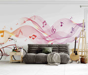 3D Line Stave violet Red Yellow Wall Mural Wallpaper YXL 03- Jess Art Decoration