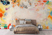 3D Graffiti Floral Leaf Phalaenopsis Wall Mural Wallpaper YXL 3122
