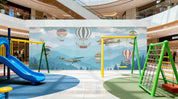 3D Play Centre Amusement Park Funfair Carnie Scenery Fire Balloon Wall Mural Wallpaper 1
