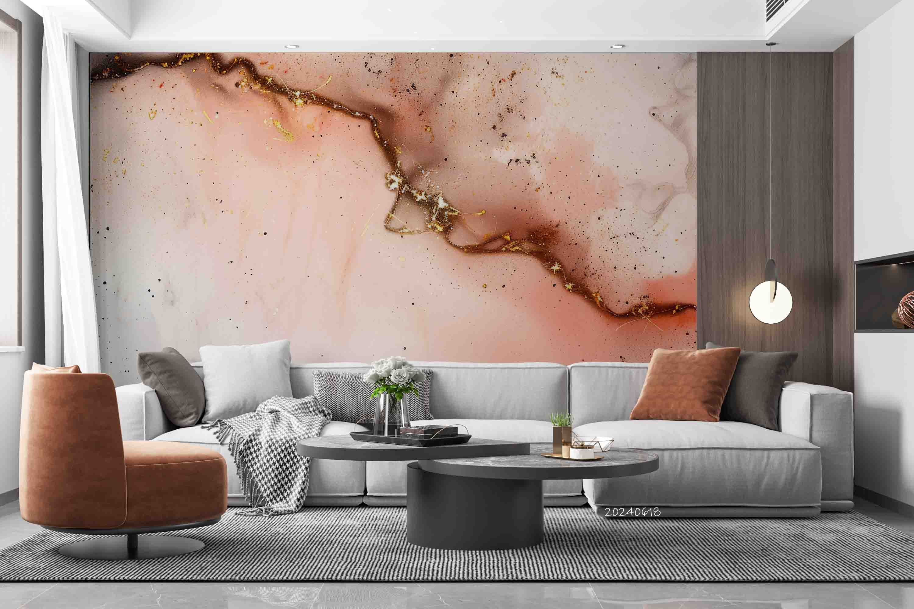 3D Abstract Damaskeen Gold Dust Crack Wall Mural Wallpaper YXL 576