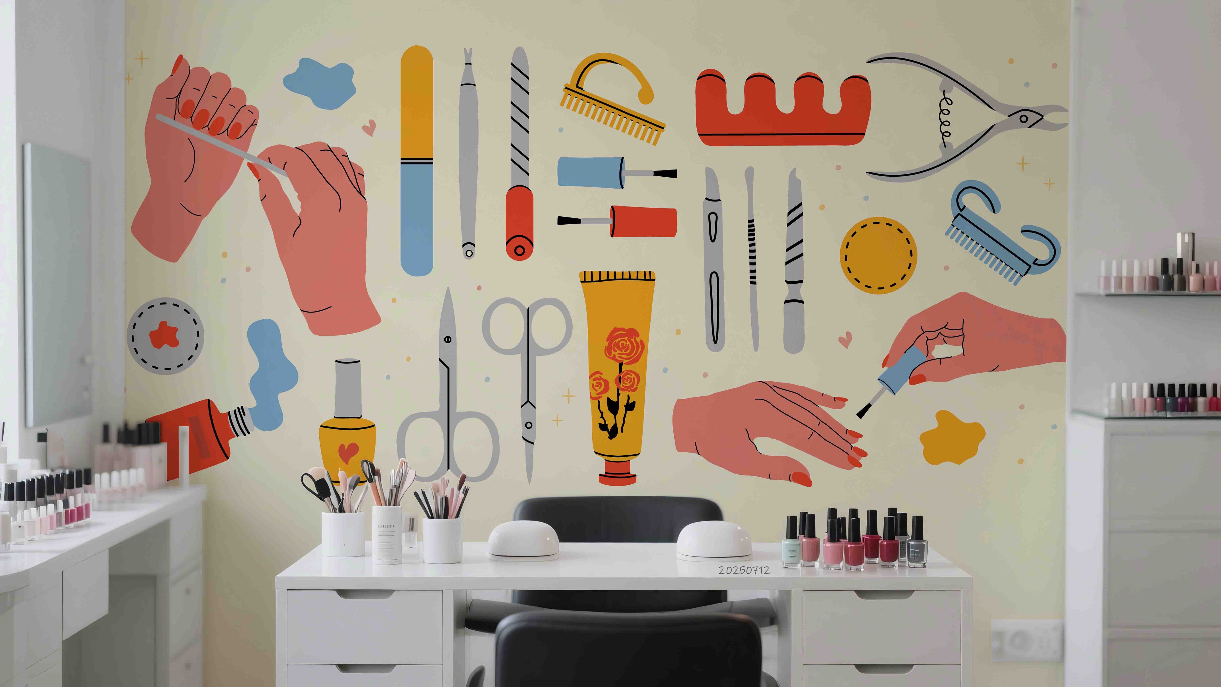 3D Salon Shop Beauty Salon Manicure Set Manicure Tools Wall Mural Wallpaper 30