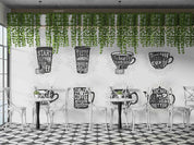 3D Restaurant Snack Bar Coffee Shop Wall Mural Wallpaper 40