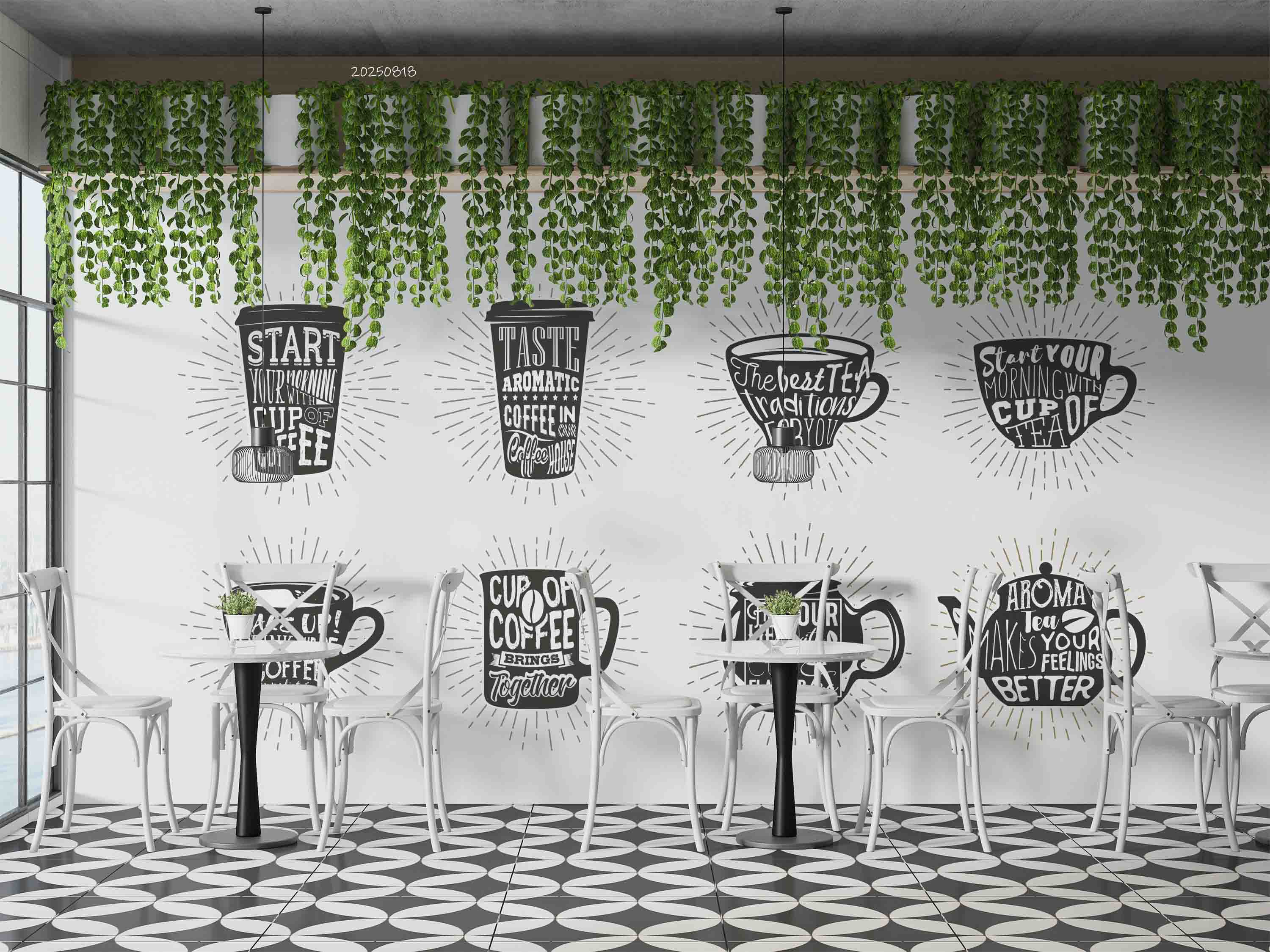 3D Restaurant Snack Bar Coffee Shop Wall Mural Wallpaper 40