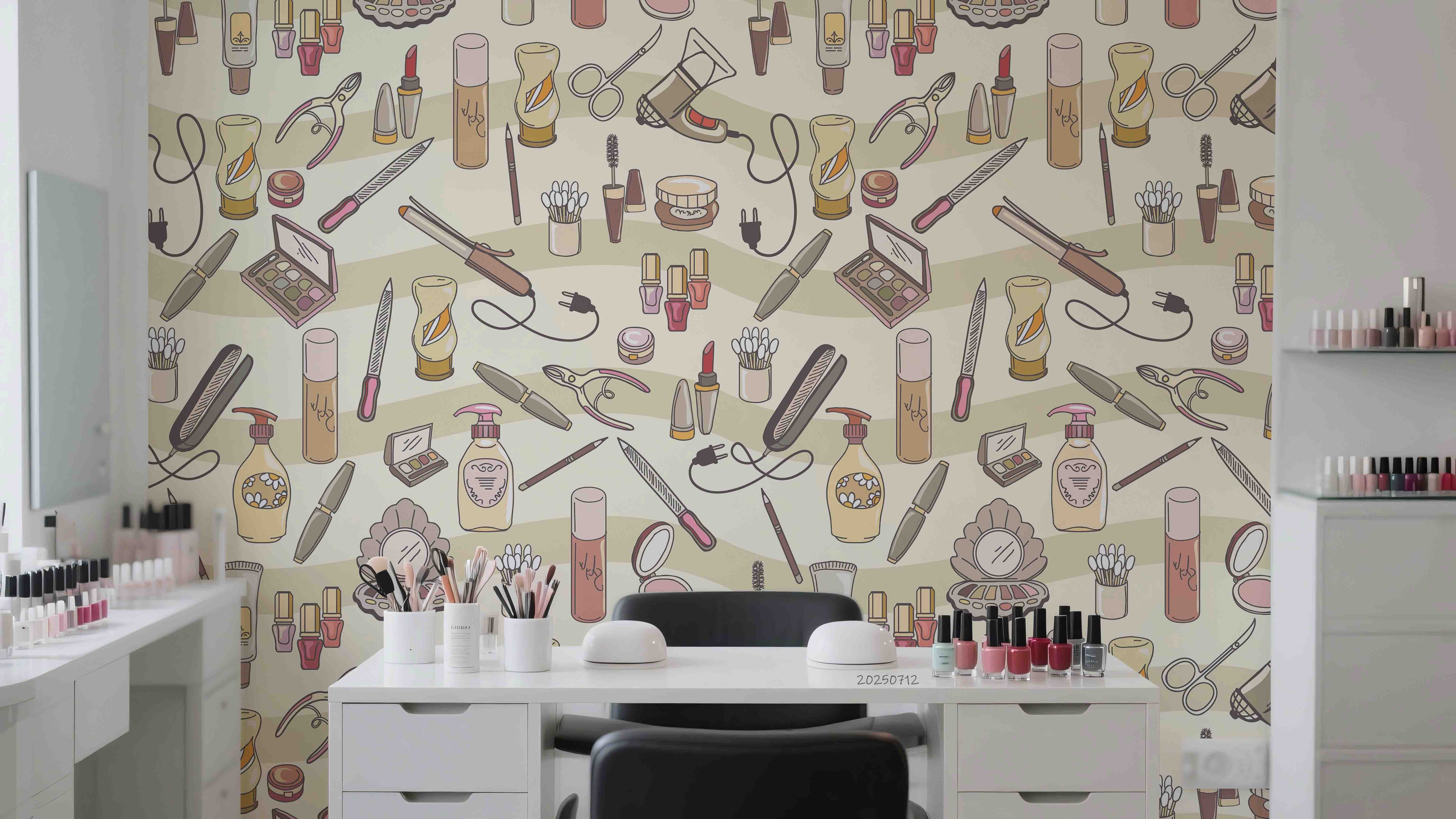 3D Salon Shop Beauty Salon Manicure Set Manicure Tools Wall Mural Wallpaper 34