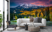 3D Autumn Forest East Beckwith Mountains Valley Landscape Wall Mural Wallpaper GD 4297- Jess Art Decoration
