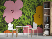 3D Graffiti Floral Grass Black Wall Mural Wallpaper YXL 2894