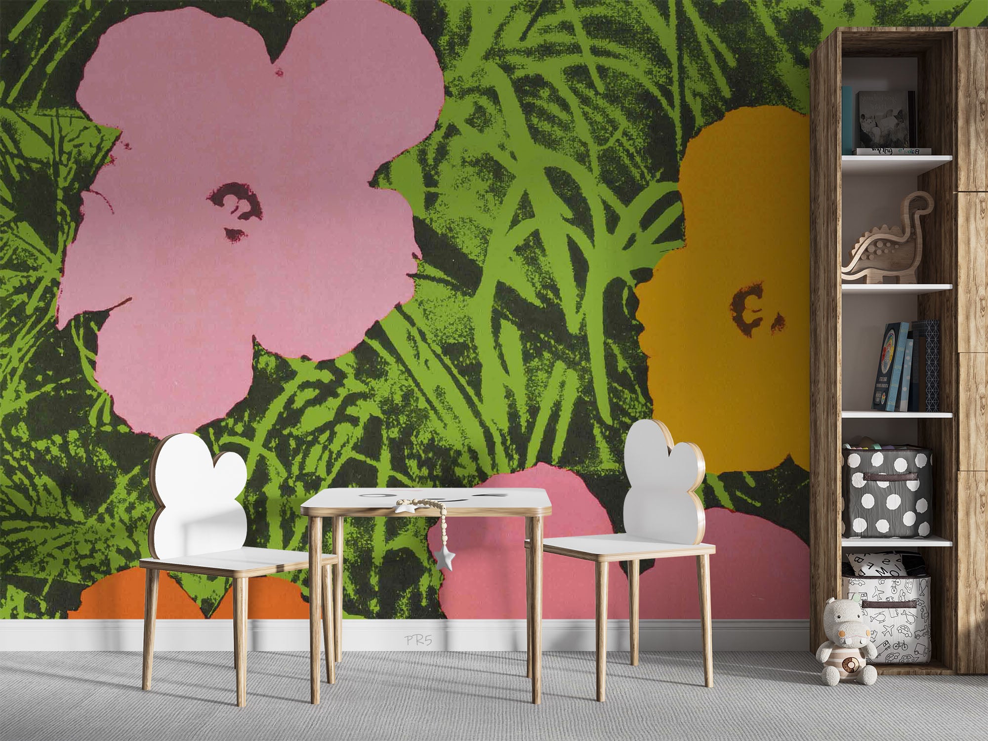3D Graffiti Floral Grass Black Wall Mural Wallpaper YXL 2894