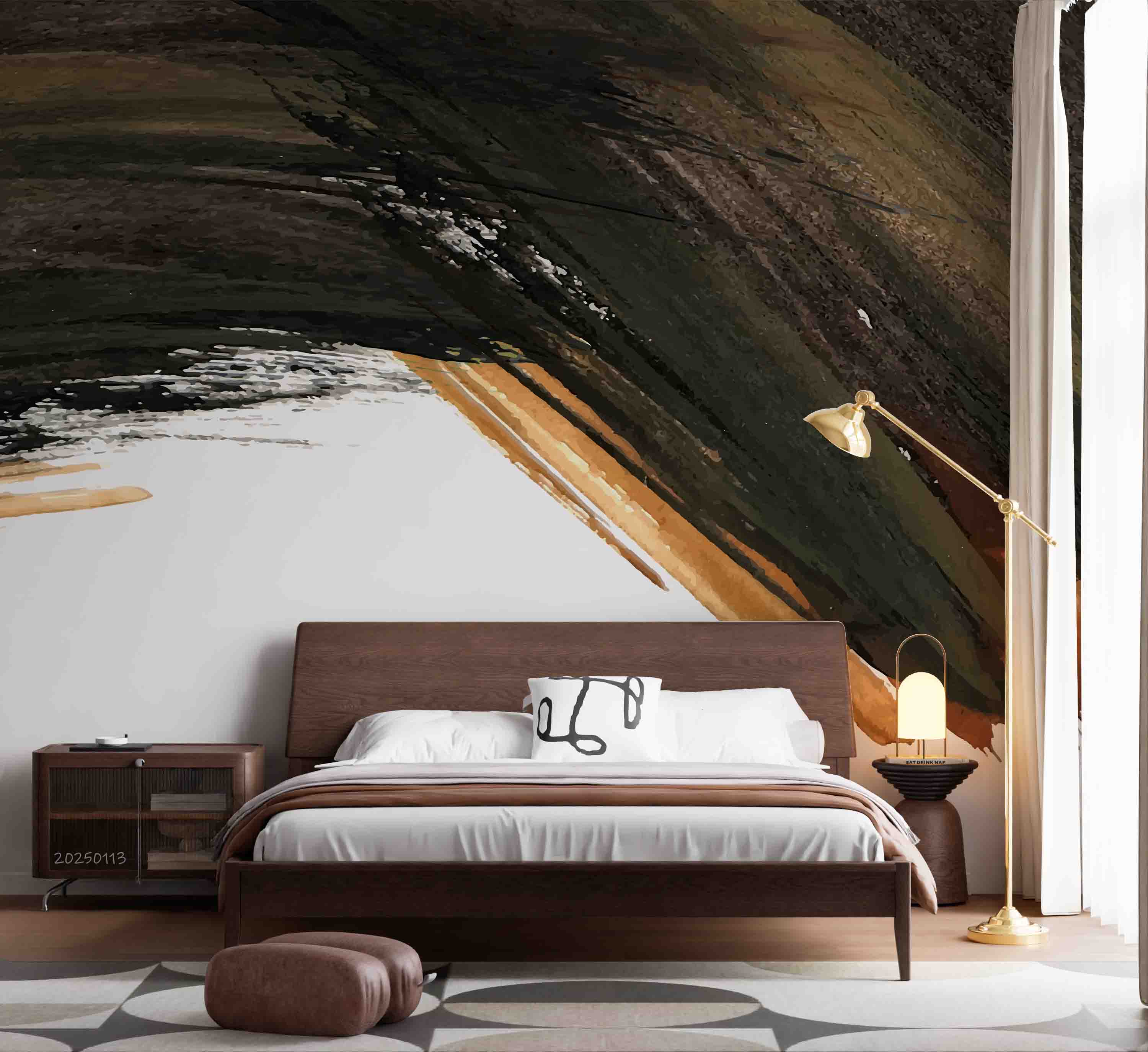 3D Abstract Brown Graffiti Wallpaper Wall Mural Wall Decor Wall Art Wall Sticker Remoable Wallpaper LQH 11