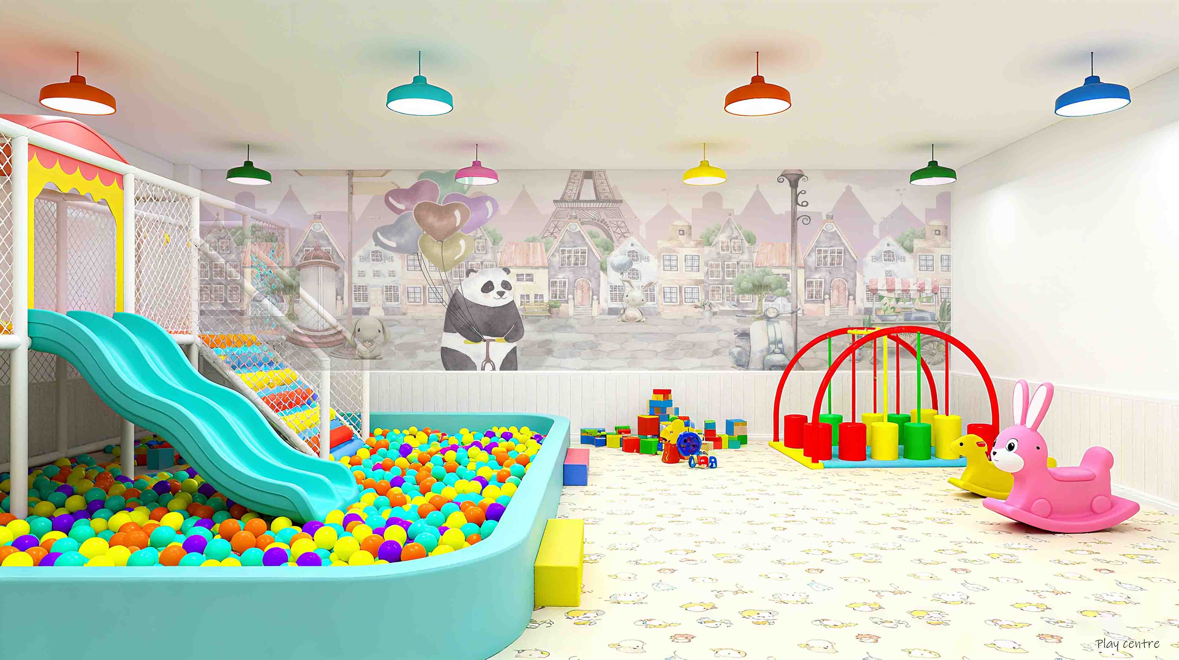3D Play Centre Amusement Park Funfair Carnie Cartoon Animals Wall Mural Wallpaper 5