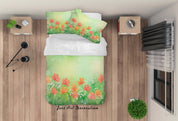3D Floral Orchid Babysbreath Quilt Cover Set Bedding Set Duvet Cover Pillowcase 314