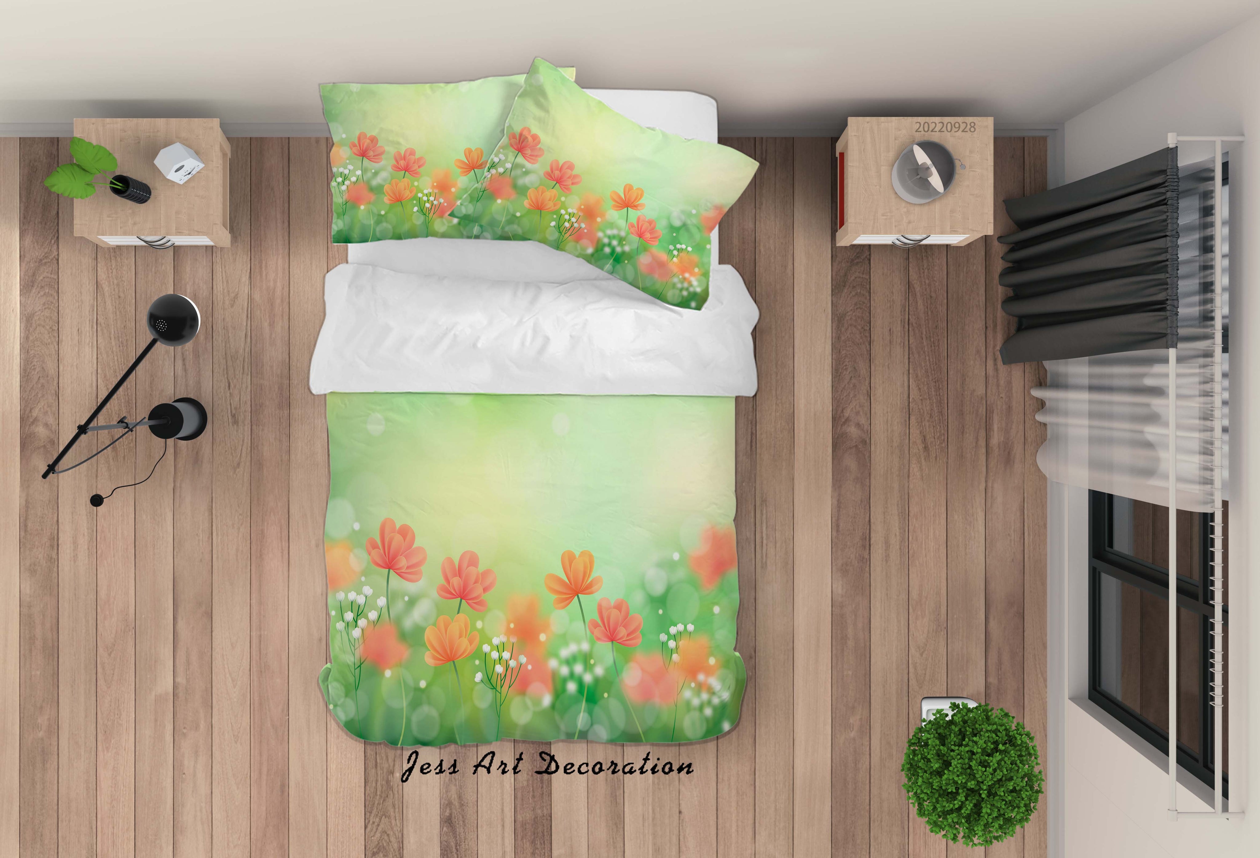 3D Floral Orchid Babysbreath Quilt Cover Set Bedding Set Duvet Cover Pillowcase 314