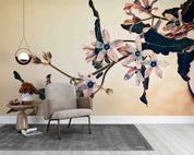 3D Hand Drawn Flower Branch Leaf Floral Wallpaper Wall Mural Wall Decor Wall Art Wall Sticker Remoable Wallpaper LQH 34