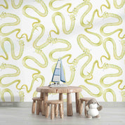 3D Cartoon Animal Golden Snake Kids Wallpaper Wall Mural Wall Decor Wall Art Wall Sticker Remoable Wallpaper