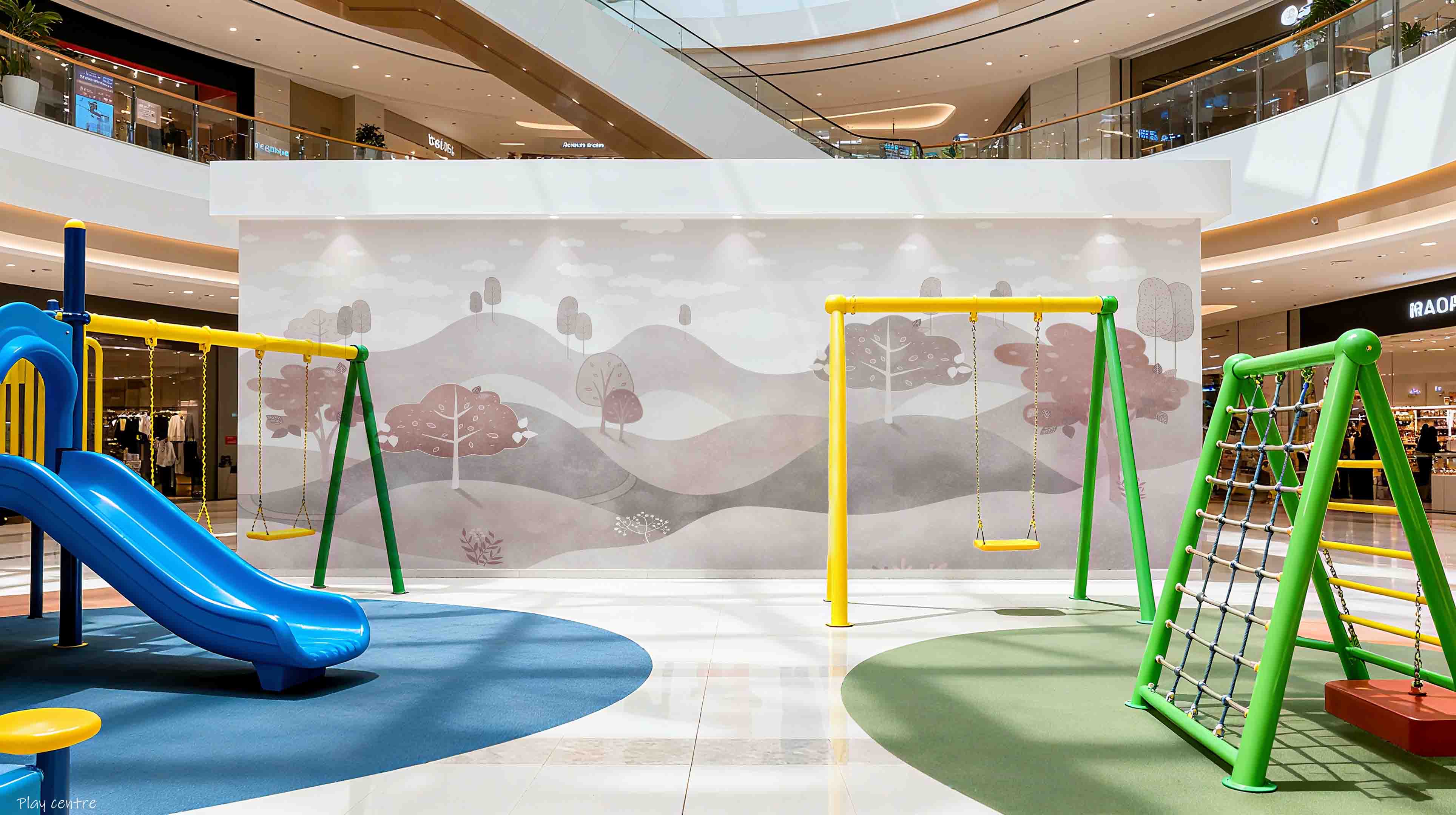 3D Play Centre Amusement Park Funfair Carnie Mountains Wall Mural Wallpaper 8