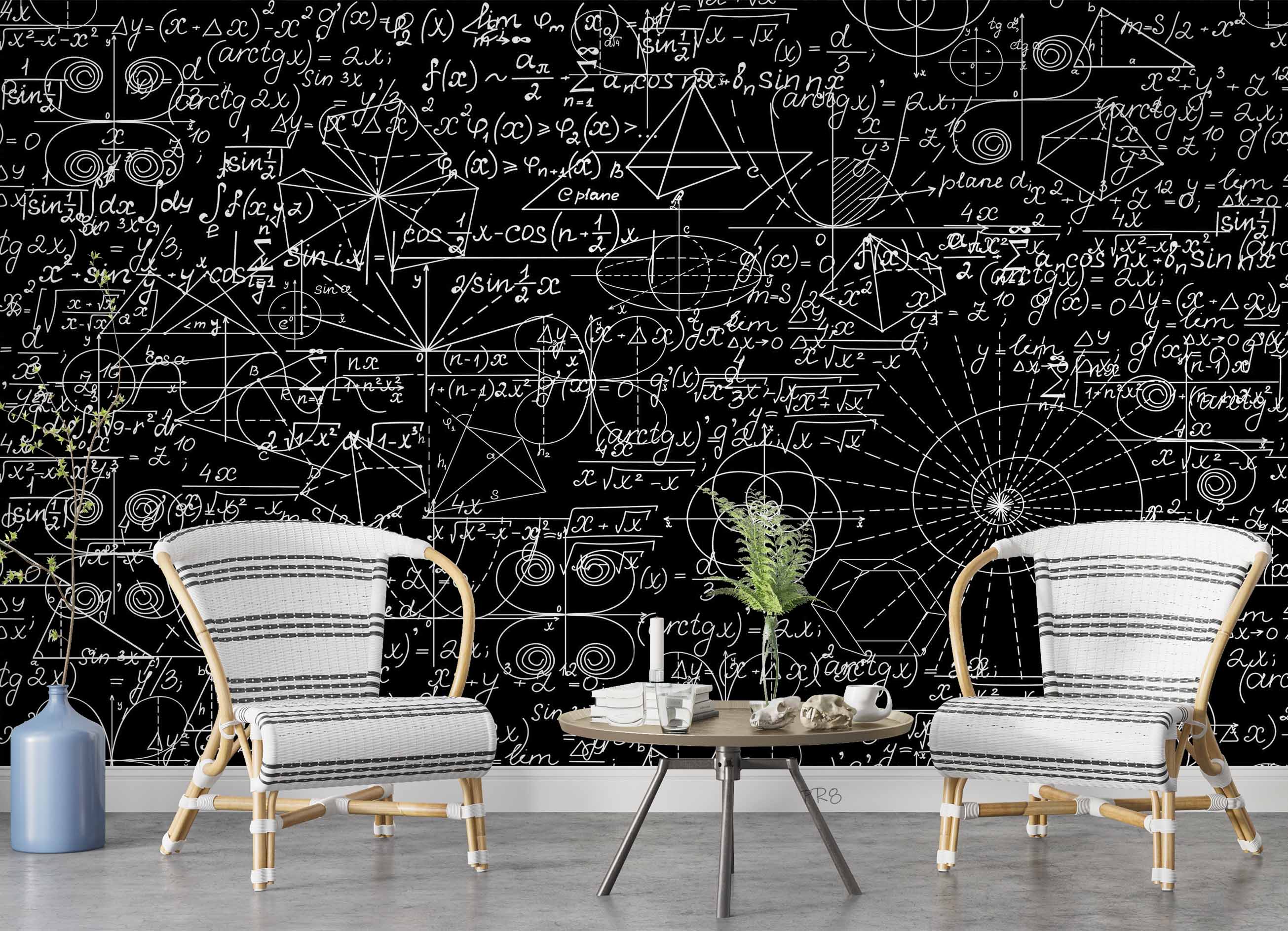3D Blackboard Mathematics Formula Graphics Wall Mural Wallpaper GD 4604- Jess Art Decoration