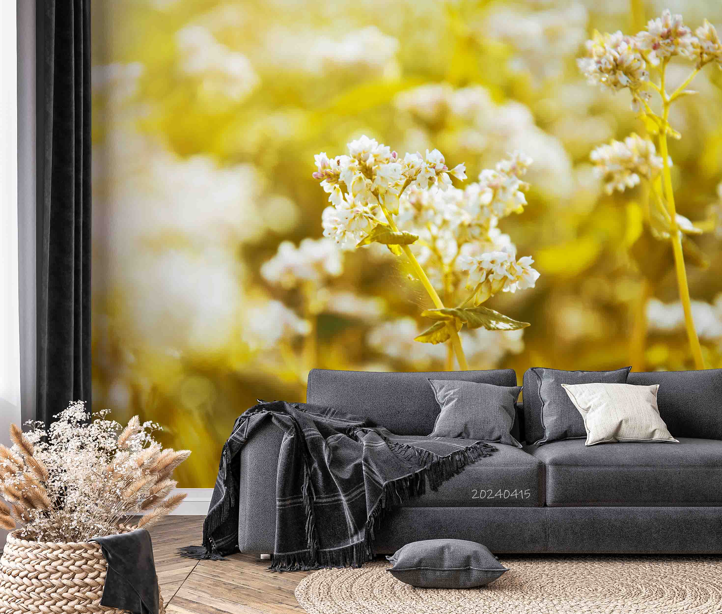 3D White Floral Wallpaper Wall Mural Wall Decor Wall Art Wall Sticker Remoable Wallpaper