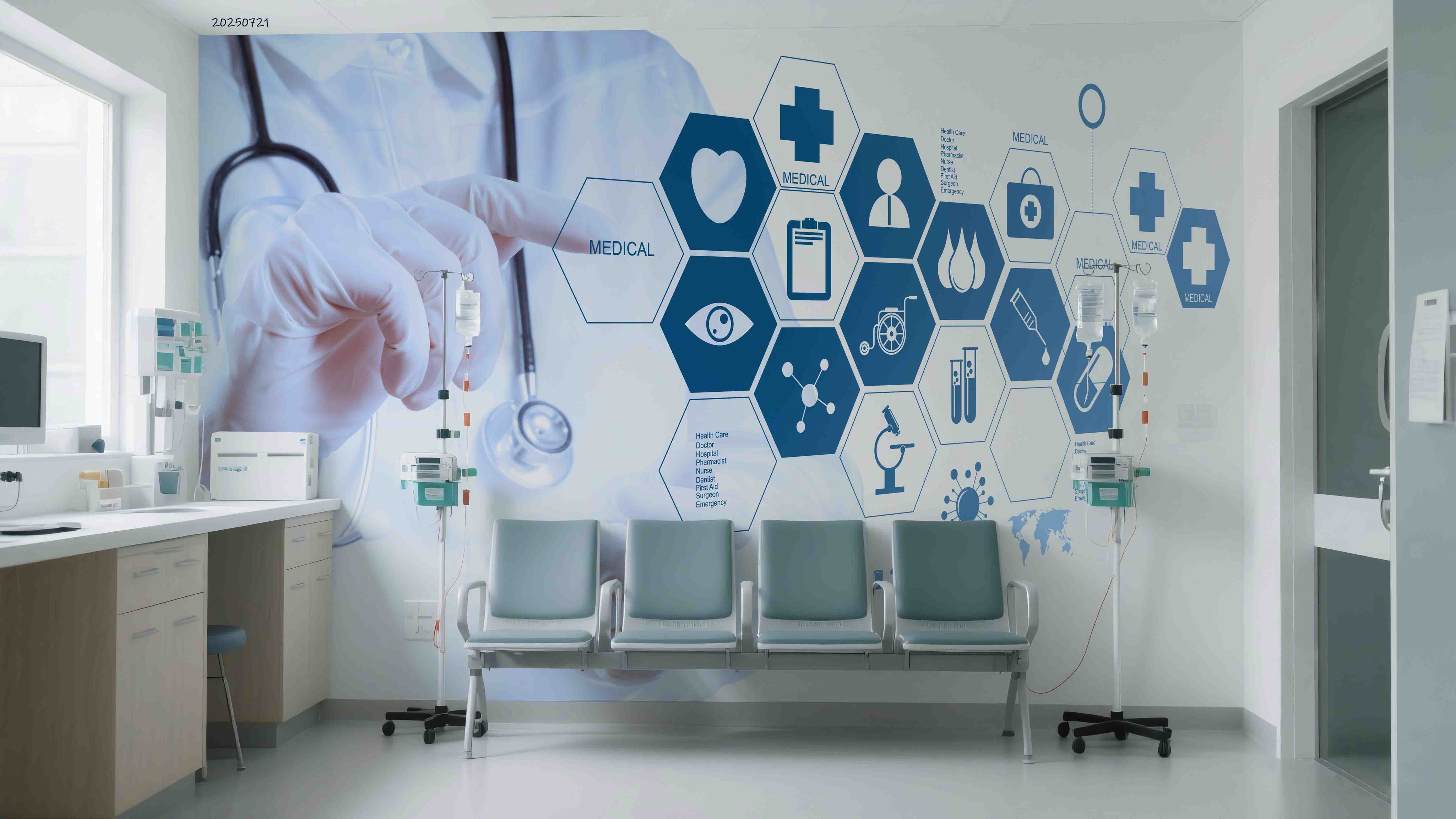 3D Clinic Hospital Rehabilitation Center Health Wall Mural Wallpaper JN 10
