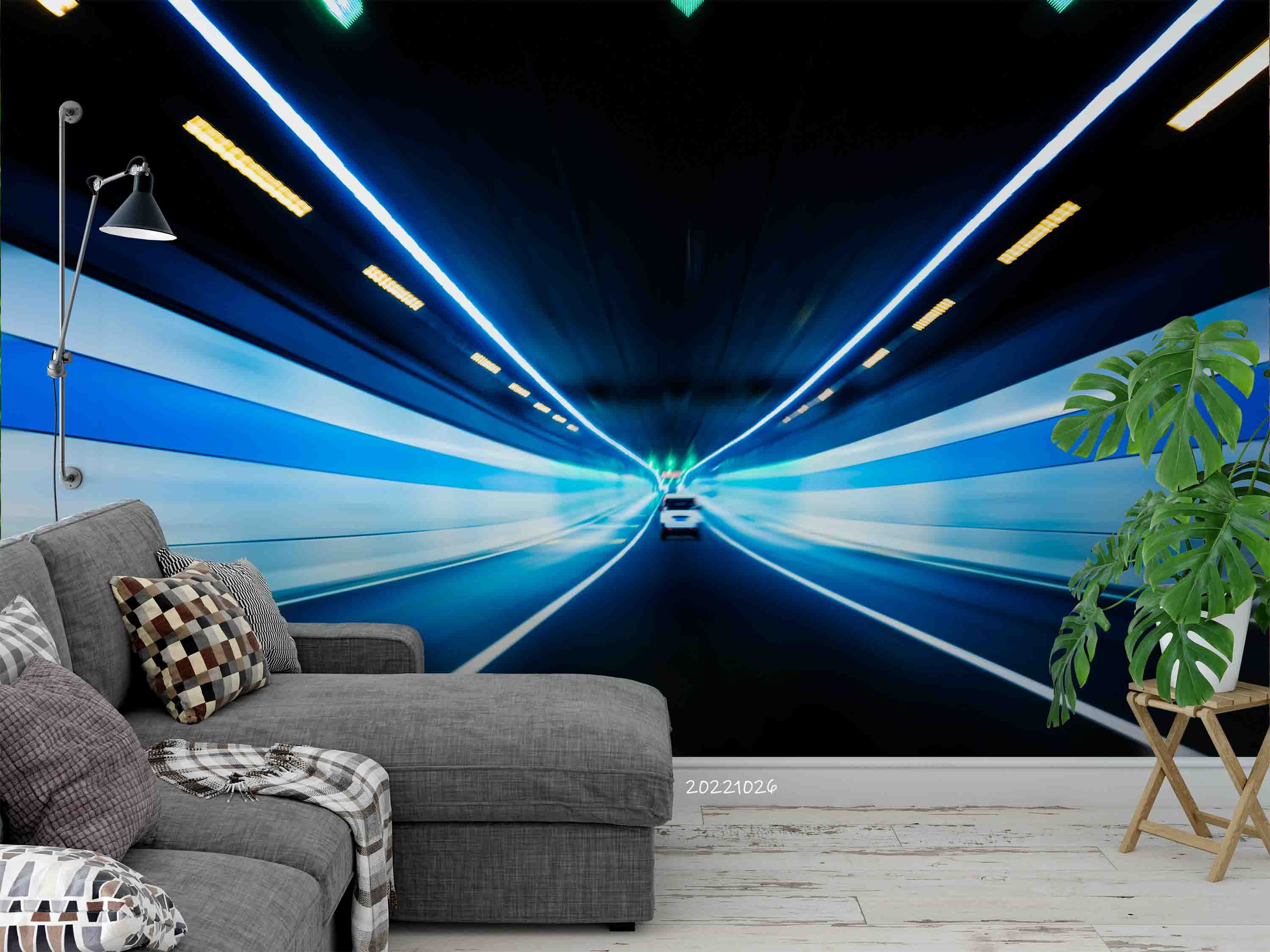 3D Traffic Tunnel Lighting Wall Mural Wallpaper GD 3123- Jess Art Decoration