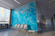 3D Office Business Commerce Blue Abstract Modern Wall Mural Wallpaper 37