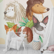 3D Cartoon Animal Dog Cute Kids Wallpaper Wall Mural Wall Decor Wall Art Wall Sticker Remoable Wallpaper