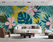 3D Modern Art Tropical Floral Palm Leaf Wall Mural Wallpaper GD 4942- Jess Art Decoration