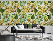 3D Watercolor Avocado Pattern Exotic Leaves Wall Mural Wallpaper GD 5133- Jess Art Decoration