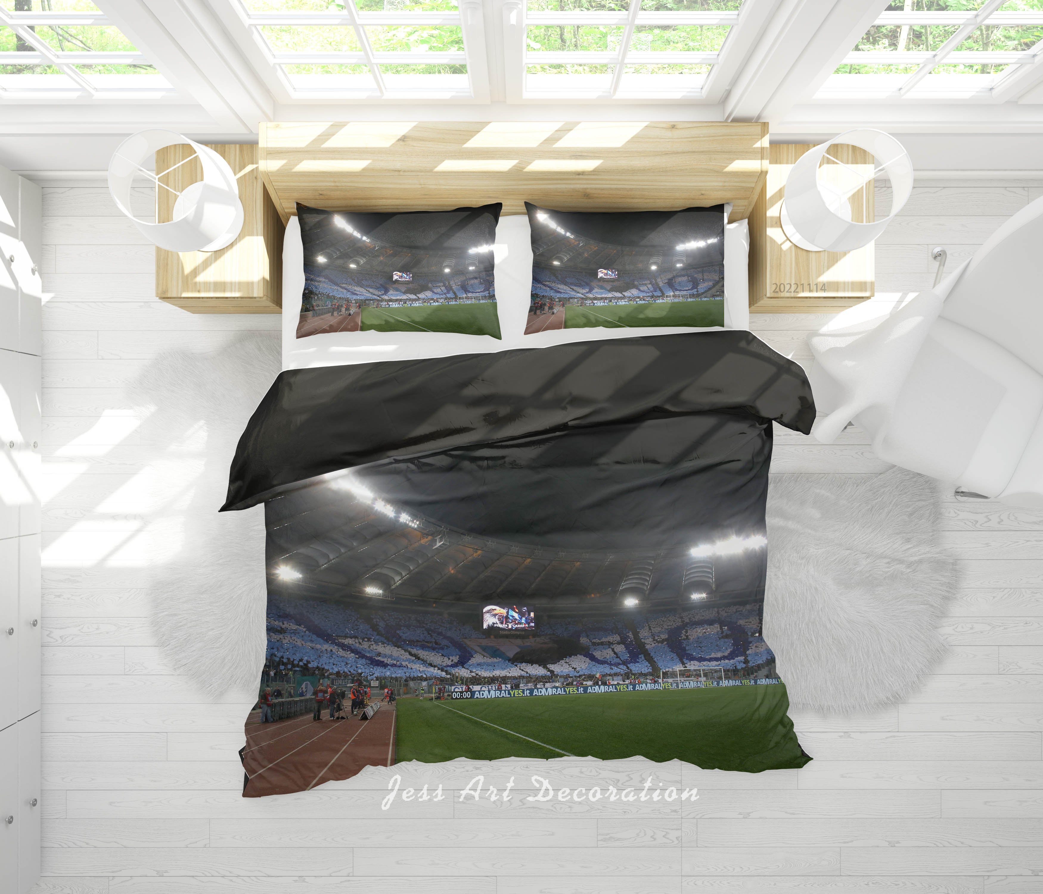 3D Rome Football Field Spectator Seats Lamplight Quilt Cover Set Bedding Set Duvet Cover Pillowcase 861