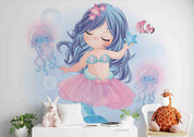 3D Cute Mermaid Jellyfish Kids Wall Mural Wallpaper GD 5613- Jess Art Decoration