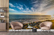 3D Waves Rocks Sea Malibu Coastline California Wall Mural Wallpaper GD 4277- Jess Art Decoration