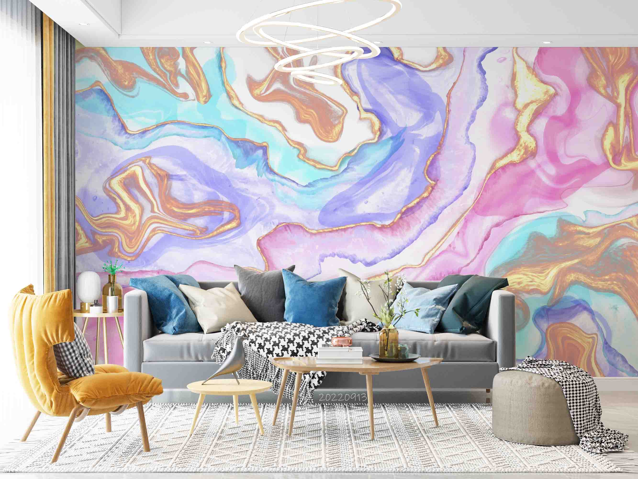 3D Watercolor Abstract Alcohol Ink Background Wall Mural Wallpaper GD 3517- Jess Art Decoration