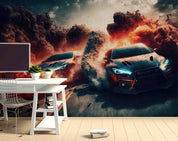 3D Automobile Graffiti Blue Croci Smog Wall Mural Wallpaper YXL 17- Jess Art Decoration