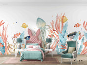 3D Animal Fish Coral Octopus Dot Wall Mural Wallpaper YXL 57