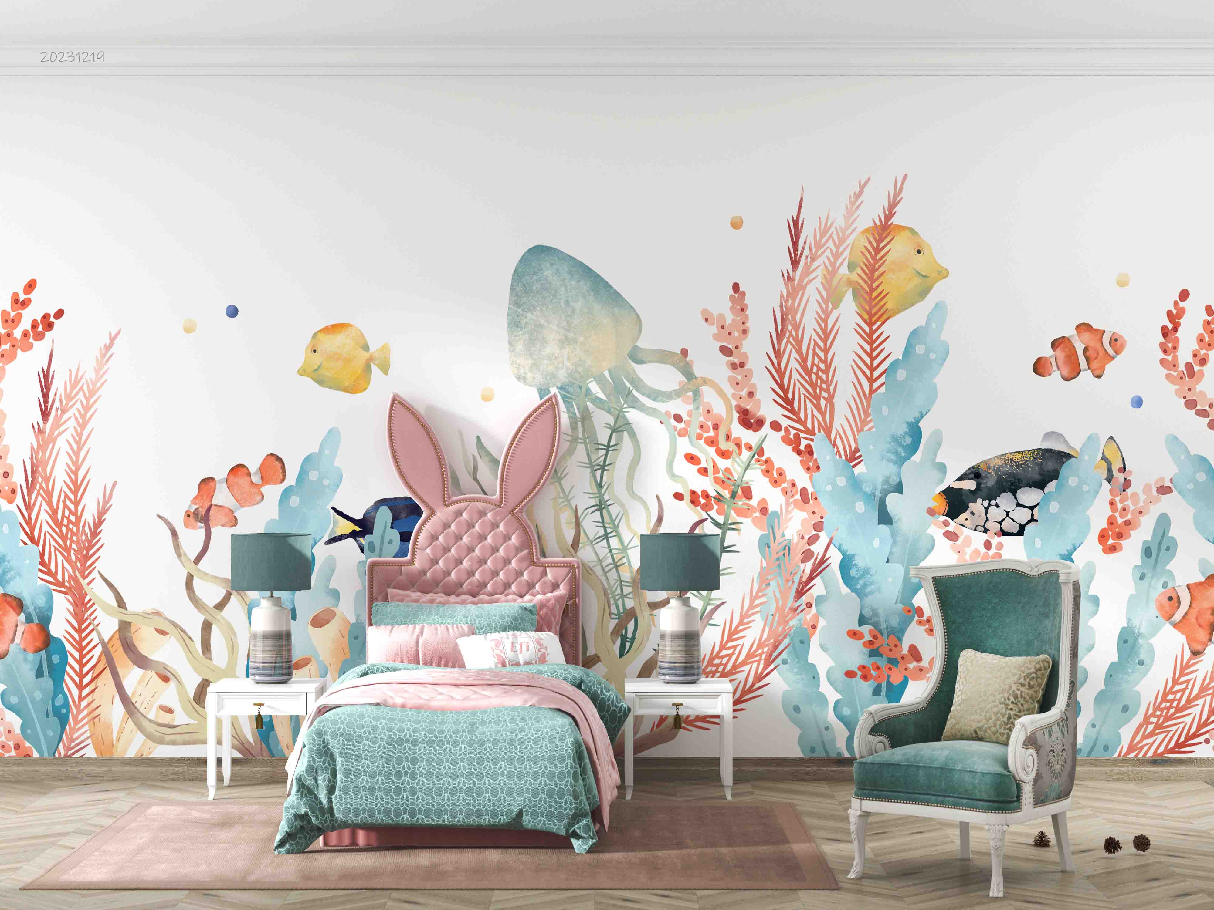 3D Animal Fish Coral Octopus Dot Wall Mural Wallpaper YXL 57