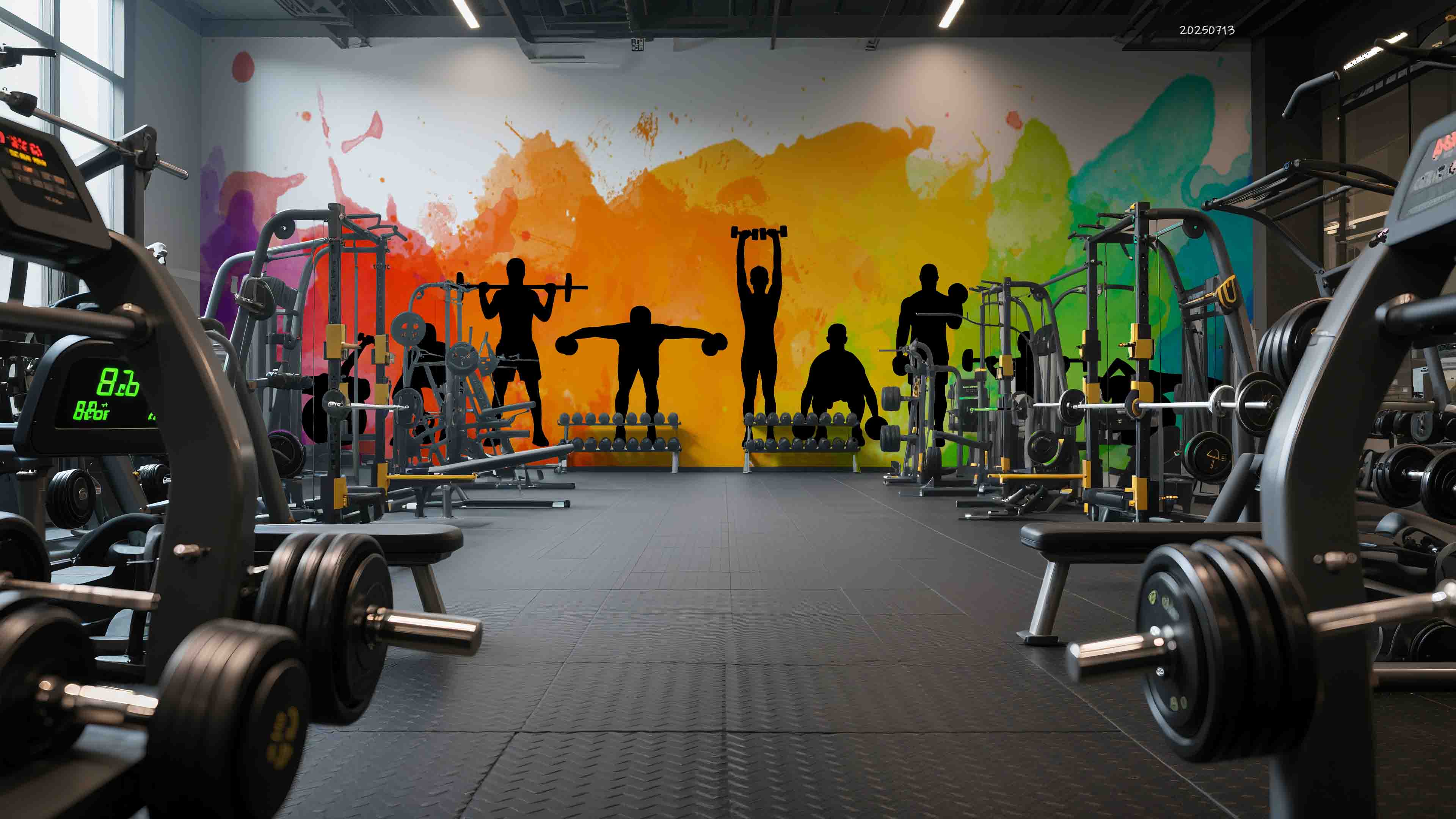 3D Gym Fitness Gymnasium Dumbbell Wall Mural Wallpaper 44