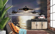 3D F-35 Jet Fighter Crew Flying Wall Mural Wallpaper GD 5435- Jess Art Decoration