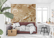 3D Aged Care Retirement Home Gerocomium Rest Home Embossed Crane Wall Mural Wallpaper 17